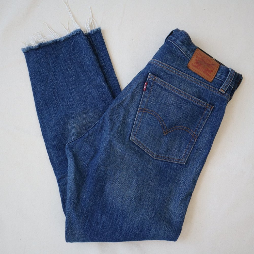 Levi's White Oak Cone Denim Selvedge Raw Hem Blue Jeans, Size 30